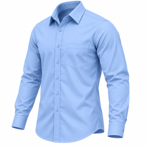 Camisa de vestir para hombre de alta calidad, manga larga, uniforme de oficina, con bolsillo en el pecho, abotonada, de color sólido, camisa formal personalizada para hombre - Product Image 5