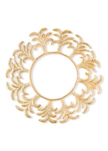 Golden Bohemian <b>Decorative</b> <b>Plate</b> Handmade Metal Round Design for Party - Product Image 6