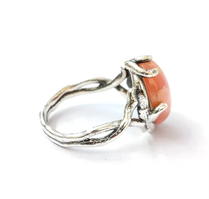 Bague en argent 925 au style unique avec pierre précieuse rhodochrosite - Bijoux anti-ternissement en gros fabriqués par JAIPUR SILVER - Product Image 3