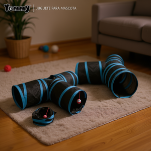 Túnel de juego plegable de tres vías Yommy Pet de 83 cm para gatos y perros - Product Image 3