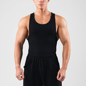 Men's wear Cotton Tank Tops Gym Exercise Fitness Sports <b>Vest</b> with Wide Shoulder Round Neck Sleeveless Shirt Casual Wear Tank To - Product Image 2