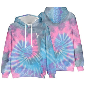 Sweats à capuche tie-dye en coton mélangé pour hommes, bas prix, haute qualité, basiques de la mode. - Product Image 1