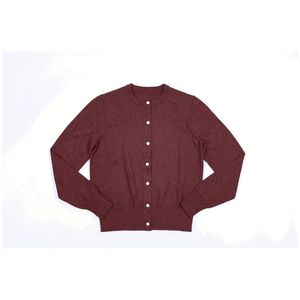 ODM OEM cárdigan de estilo chino para mujer de moda de punto fino manga larga con cuello redondo botón frontal para la temporada de otoño - Product Image 1