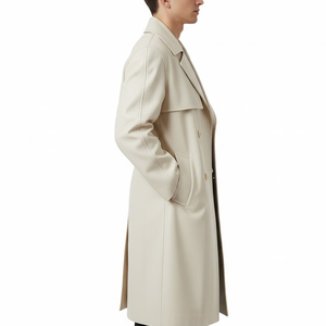 Solid Trader Premium Quality Light Weight Top Quality Sleek Minimalist Appearance Elegant Outerwear Mens <b>Long</b> <b>Leather</b> <b>Jacket</b> - Product Image 2
