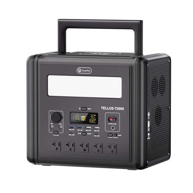 Portable Power Station with 2000W & 1536Wh LiFePO4 4000W Surge AC Fast Charge 1.5H Full Charged LED Flashlight