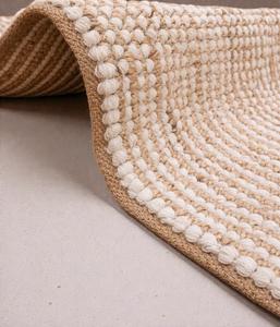 Alfombra de Yute y Lana Hecha a Mano, Alfombra Natural Trenzada Ecológica, Alfombra Rústica Estilo Boho para Sala de Estar, Dormitorio, Decoración del Hogar - Product Image 5