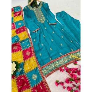 Hermoso conjunto Dupatta superior y elegante para mujer para fiestas - Product Image 5