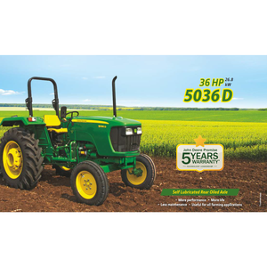 JD 5036D 36HP, 2100 tr/min, 2 roues motrices, nouveau modèle d'équipement agricole avec réservoir de carburant (60L) et moteur 36 HP (26,8 kW) - Product Image 2