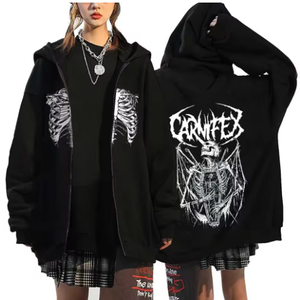 Y2k Clothes Oversized Autumn Winter Fleece Zipper Hoodies Gothic <b>Zip</b> <b>Up</b> Sweatshirt Men <b>Women</b> Loose <b>Jackets</b> Hip Hop Streetwear - Product Image 3