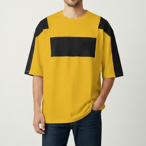 T-shirt Oversize Homme en Coton Premium Épais Streetwear Coupe Décontractée Épaules Tombantes Mode Décontractée Vente en Gros OEM ODM - Product Image 4