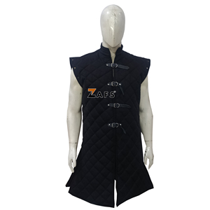 Chaleco Medieval sin Mangas, Acolchado Grueso, Largo, Estilo Vintage, Chaqueta de Algodón para Disfraces de Reenactaciones Históricas - Product Image 1