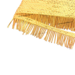 Ribete de flecos de lingotes de oro OEM, borla dorada personalizada, lingotes chapados y hilo de Mylar, ecológico, para costura manual en prendas. - Product Image 4