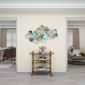 Round Metal <b>Wall</b> <b>Panels</b> Modern Geometric Sculpture 3D Overlapping <b>Wall</b> Art for Living Room Bedroom Hotel Office Decor - Product Image 3