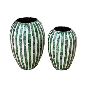 Premium Handmade Decorative Vessel with Mother of Pearl Mosaic Finish for Living Room and Entryway Styling - Product Image 2