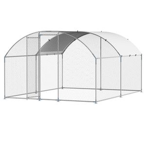 Gallinero Metálico Grande de 9.8x13.1x6.5 pies con Techo de Lona, Malla de Seguridad y Acceso Interior - Product Image 4
