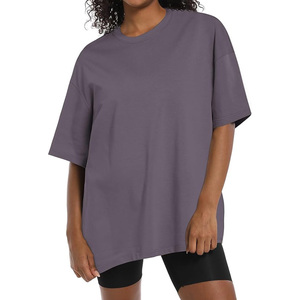 Camiseta Extra Grande Verde Oliva para Mujer, Manga Corta, Cuello Redondo, Corte Holgado, Algodón Jersey, Primavera Verano, Informal - Product Image 5