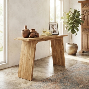 <b>Rustic</b> Solid Wood Console <b>Table</b> Narrow <b>Wooden</b> Entryway Hallway Side <b>Table</b> Natural Timber Living Room Accent Home Furniture - Product Image 5