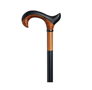 Bastón de madera con acabado antiguo y mango superior de latón, elegante ayuda de apoyo para personas mayores, para caminar y hacer senderismo. - Product Image 1