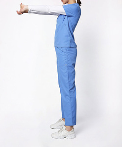 Medical Scrubs Uniform V-neck Hospital <b>Nursing</b> Sets Short Sleeve Tops Jogger Pants Unisex Polyester Spandex Summer - Product Image 2