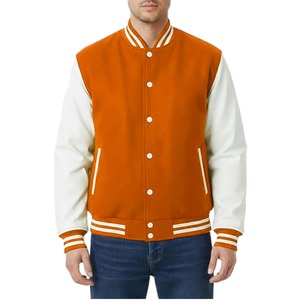 Blousons universitaires personnalisés pour hommes – Chauds, respirants, écologiques, style baseball, manches en polyester, broderie frontale – Collection Automne - Product Image 1