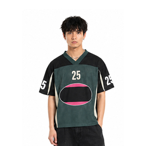 Jersey de Hockey sobre Hielo Unisex Verde y Negro con Cuello en V, Número 25, Sublimado, de Malla, Manga Corta, Transpirable, Corte Regular, para Adultos - Product Image 2