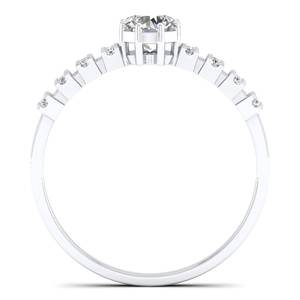 Anillo de compromiso REYES con corte brillante redondo de 0,61 quilates para mujer, joyería fina certificada GRA de Plata de Ley 925 Original - Product Image 4