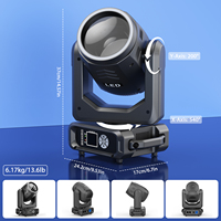 Projecteur LED à tête mobile 200W, 18 prismes, effets arc-en-ciel, avec anneau LED pour DJ, discothèque, fête, mariage