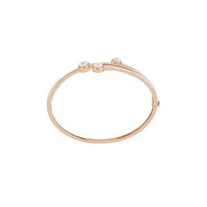 Premium and unique <b>Rose</b> <b>Gold</b> Diamond <b>Bangle</b> 0.67 Ct Round Cut Bezel Setting Women's Minimalist Geometric Everyday Wear - Product Image 4
