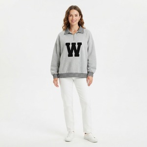 Sudadera de Forro Polar con Cierre de Cremallera de un Cuarto para Mujer, Color Verde Marino, con Estampado de Arcoíris Brillante, Cuello Alto, Estilo Casual para Otoño - Product Image 6