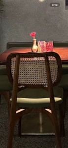 Solid Wood <b>Dining</b> <b>Chair</b> with Rattan Backside and Microfiber Upholstery Nordic Minimalist Design for Home and Restaurant Use - Product Image 3
