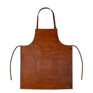 Delantal Clásico de Cuero con Tirantes Ajustables y Bolsillo Frontal para Cocinar - Product Image 1