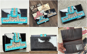 Cartera de Cuero Floral Hecha a Mano 2026, Venta Directa de Fábrica, para Mujer, Cuero Genuino de Vaca, Tarjetero RFID, Bolso Tipo Clutch - Product Image 3