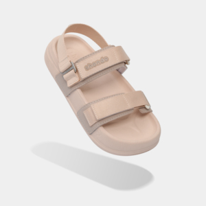 Sandales plates à brides croisées pour femmes, légères, rose-brun, toutes saisons, 450g la paire, douces et confortables, fermeture auto-agrippante en nylon - Product Image 1