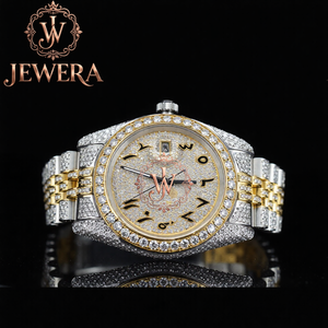 Montre analogique de luxe pour homme en acier inoxydable avec cadran en verre, aspect diamant brillant, mouvement automatique mécanique pour les mariages et les événements de mode - Product Image 6