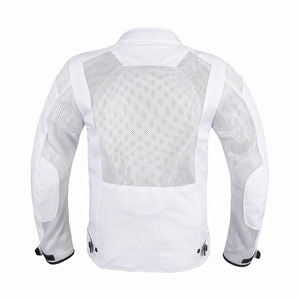 White Men's Full Sleeve Breathable <b>Motorcycle</b> <b>Jacket</b> <b>Summer</b> Mesh Riding Wear Adult Style - Product Image 5
