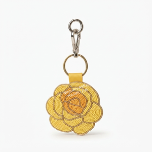 Porte-clés en perles de verre citrouille, crème, bronze, marron, avec breloque automne brodée et anneau doré, personnalisable, OEM, ODM, vente en gros d'usine - Product Image 3