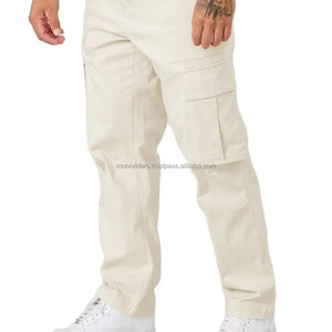 Pantalon de travail MONO RIDERS pour homme, taille haute, en polyester/coton épais, tissé, pour jogging, randonnée, décontracté, coupe droite, devant plat - Product Image 1