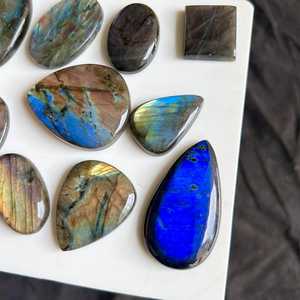 Cabochon de quartz naturel multicolore, taille coussin, pierre précieuse fantaisie, pierre libre pour la fabrication de bijoux, pendentifs, bagues et enroulements de fil - Product Image 2