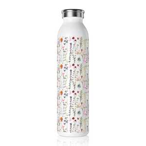 Botella de agua de acero inoxidable con diseño floral, portátil, para viaje, con tapa, estilo clásico. - Product Image 1