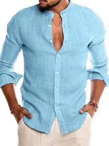 เสื้อเชิ้ตแขนยาวผู้ชายสไตล์ลำลองสำหรับฤดูใบไม้ร่วง ผ้าฝ้าย 100% ระบายอากาศได้ดี ผลิตจากผ้าบรอดคลอธ ทอด้วยวิธีการถักทอ - Product Image 4
