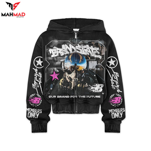 Custom Washed <b>Vintage</b> Full Zip Graphic Hoodie Unisex Drop Shoulder Acid Wash Y2K Streetwear <b>Sweatshirts</b> OEM - Product Image 2