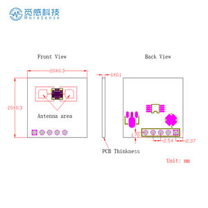 智能照明中支持的24GHz MMW运动雷达人体存在传感器雷达模块 - Product Image 3