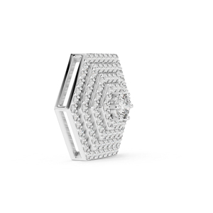 Pendentif en or blanc 14 carats avec diamant de laboratoire taille brillant, bijoux ethniques de mariée pour femme, luxe certifié IGI 0,60 CT plaqué or - Product Image 6