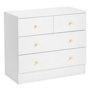Matte Gold Handle White Pockmarked Particleboard with Triamine Coating 66*33*56cm Three Layers Four Drawers Dresser - Product Image 6