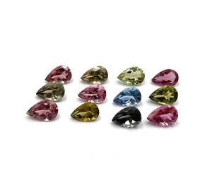 Turmalina natural multicolor con corte de pera de 4*6 mm, piedra preciosa facetada para la fabricación de joyas, certificada por IGI. - Product Image 3
