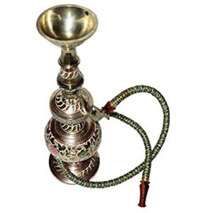 Engraved Brass Metal <b>Hookah</b> Metal For Shisha Parlor and Restaurant Silver Engraved - Product Image 4