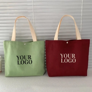 Custom Logo Printed Adjustable Washable <b>Canvas</b> Tote Bag Beige Eco Friendly <b>Large</b> Capacity Water Resistant <b>Plain</b> Design - Product Image 4
