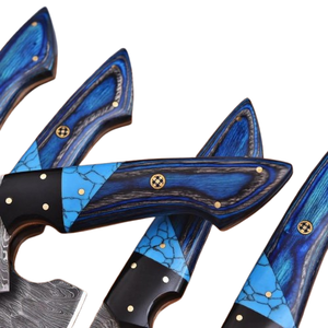 Best Supplier Factory Price Handmade Chef <b>Knife</b> <b>Set</b> 5pcs Damascus Steel Kitchen <b>Knife</b> resin & Wood Handle kitchen <b>Set</b> - Product Image 3