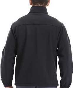 New Design Custom <b>Men</b> Sports <b>Black</b> Color Softshell <b>Jackets</b> Outdoor <b>Rain</b> Coats Thermal Chest Pockets Knitted Soft Shell <b>Jackets</b> - Product Image 2