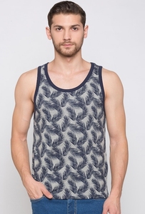 Camiseta sin mangas estampada para hombre, informal, con cuello redondo, transpirable, de algodón tejido, con diseño estampado. - Product Image 4